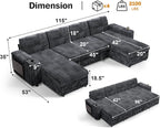 Vipbear 108" Modular Sectional Sleeper Sofa - Image 3