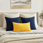 MIULEE Yellow Chenille Couch Throw Pillow Covers, 20x20 | Set of 2, Soft - Image 4