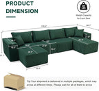 Weture 135.4" Cloud Couch Sectional, Modular Sectional Sofa - Image 3