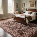 Area Rugs for Living Room, 6x9 Washable Area Rug for Bedroom, Retro Floral - Image 5