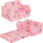 MOMCAYWEX Kids Sofa, 2-in-1 Flip-Out Foam Couch, Foldable Soft Play Lounge Chair by MOMCAYWEX