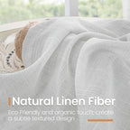 BGment Light Grey Linen Curtains 40 Inch Length - Image 3