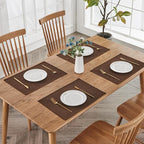 BALCONY & FALCON Faux Linen Placemats Set of 4 Washable Place Mats Heat - Image 2