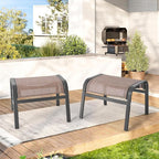 ONBRILL Outdoor Ottoman Set of 2, All Weather Outdoor Foot Stool - Image 9