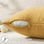 MIULEE Gold Chenille Couch Lumbar Throw Pillow Covers, 12x20 | Set of 2 - Image 6