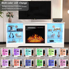 PRETZI Fireplace TV Stand with 18" Fireplace Up to 65" TVs, TV Media Console - Image 3