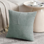 Fancy Homi 2 Packs Grey Blue Euro Decorative Throw Pillow Covers 28x28 Inch - Image 2