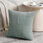 Fancy Homi 2 Packs Grey Blue Decorative Throw Pillow Covers 20x20 Inch - Image 2
