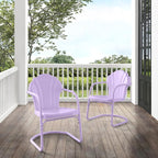Crosley Furniture Tulip 2-Piece Outdoor Chair Set, Vintage Retro Metal Patio - Image 7