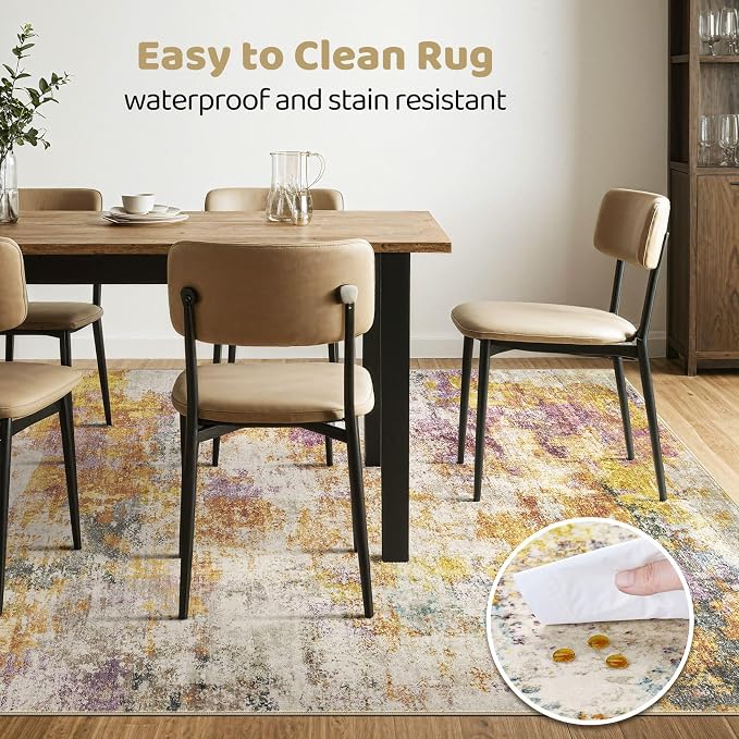 LOONGRUG 10x13 Area Rug Washable Large Neutral Modern Living Room Rug | - Image 6