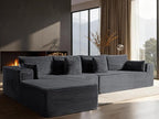 138" Oversized Cloud Sectional Couch, Comfort L Shaped Boneless Couch by VYUXWO