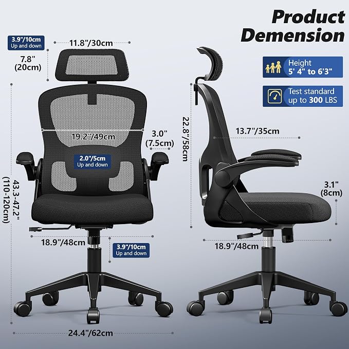 Ergonomic Office Chair, High Back Desk Chair - Image 2