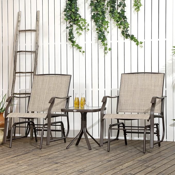 Outsunny 3 Piece Outdoor Glider Chair - Image 2