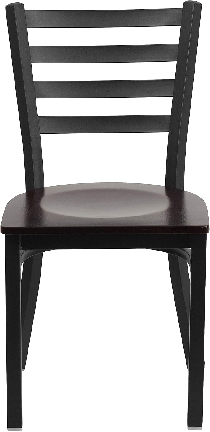 Flash Furniture HERCULES Series Black Ladder Back Metal Restaurant Chair - Image 6