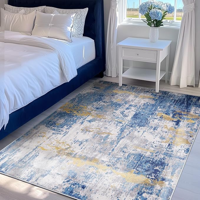 RELEANY Washable 4'x6' Abstract Area Rug - Image 4
