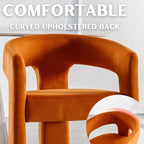 RIVOVA Modern Barrel Dining Chairs Set of 8, Velvet Upholstered Accent Side - Image 4