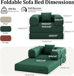BSHOMGI Folding Sofa Bed, 2 in 1 Convertible Sofas to Lounger Comfy Single Bean - Image 2