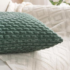 Set of 4 Teal Green Decorative Throw Pillow Covers 18x18 Inch Corduroy Pillow - Image 6
