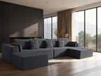 138" Cloud Sectional Couch, Comfort U Shaped Sofa by VYUXWO