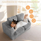 MAXYOYO Extra Wide Kids Bean Bag Chair, Comfy Faux Fur Bean Bag Sofa - Image 6