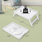Artmeer Bed Tray Table with Folding Legs, Bamboo Breakfast in Bed - Image 2