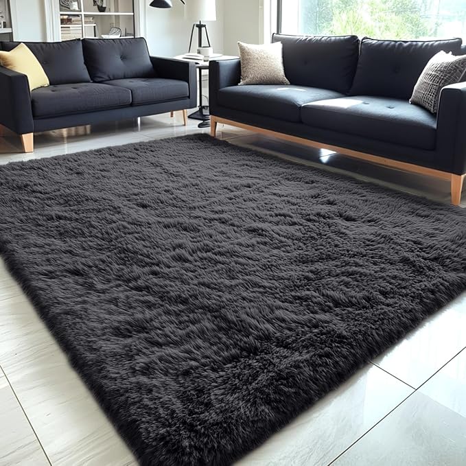 OLANLY 5x5 Area Rugs for Living Room Bedroom, Machine Washable Soft Fluffy by OLANLY