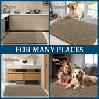 OLANLY Dog Door Mat for Muddy Paws 59x24, Super Absorbent Chenille Mud Mat | Tan - Image 8