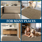 OLANLY Dog Door Mat for Muddy Paws 47x32, Super Absorbent Chenille Mud Mat | Tan - Image 8