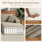 125" Modular Sectional Sleeper Sofa, Boneless Cloud Couch - Image 3
