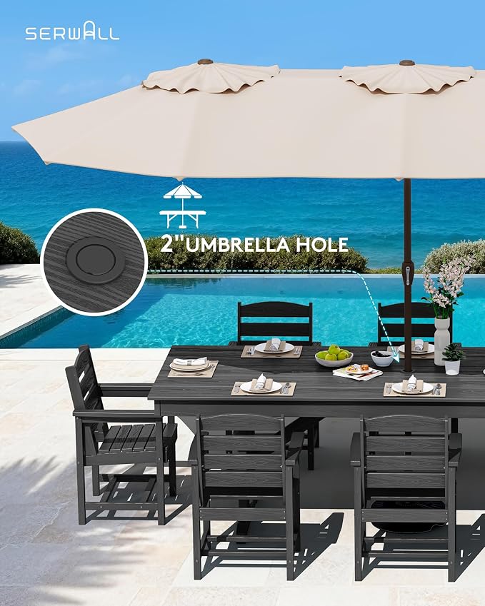 SERWALL 9 Piece Outdoor Dining Set - Image 5
