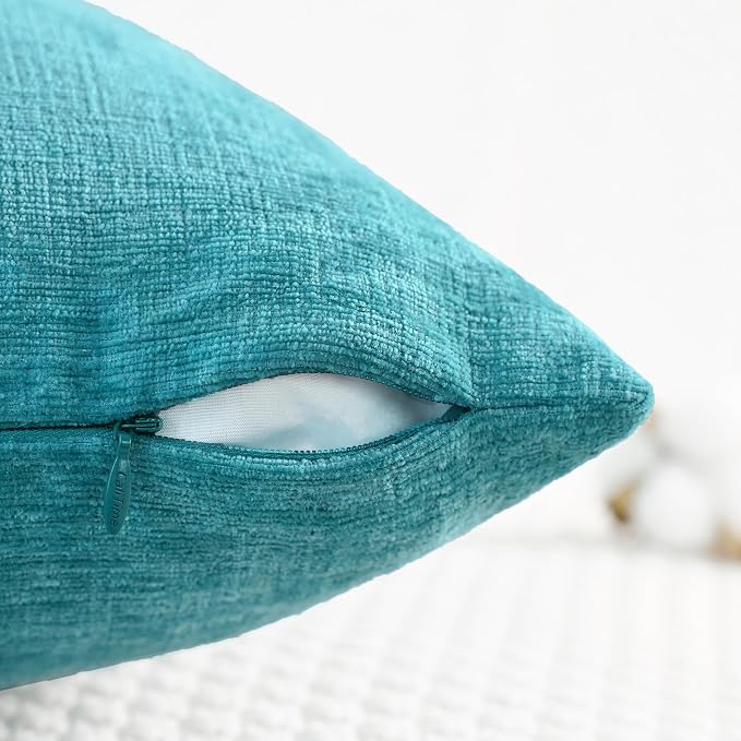 CaliTime Decorative Couch Throw Pillow Covers 18 X 18 Inches Lake Blue | Pack - Image 3