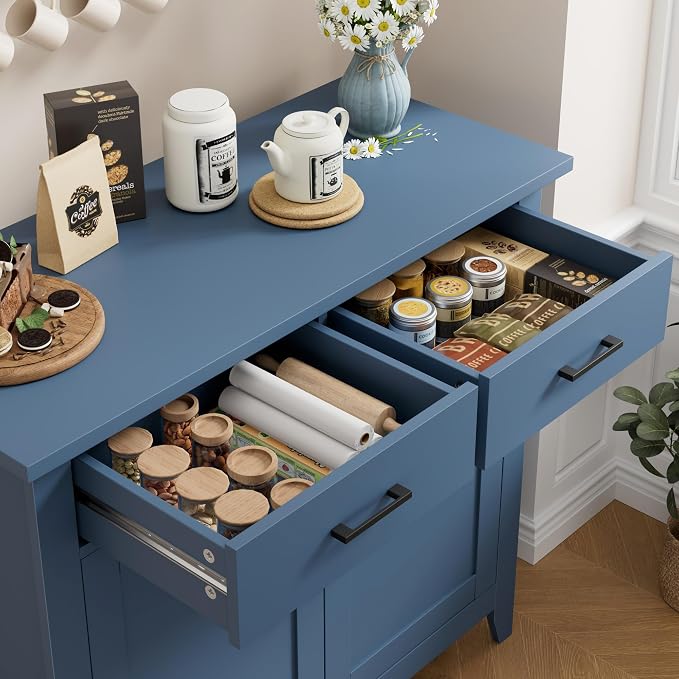 HORSTORS Kitchen Storage Cabinet, Modern Farmhouse Buffet Cabinet - Image 6