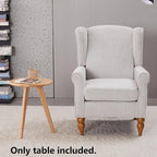 Upholster Accent Armchair & Side Table 2-Piece Set, Chenille Vintage Style - Image 2