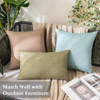 MIULEE Pack of 2 Decorative Outdoor Solid Waterproof Throw Pillow Covers Euro - Image 3