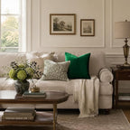 GIGIZAZA Green Velvet Pillow Covers 22x22 Decorative Pillows Pack of 2 | Throw - Image 2