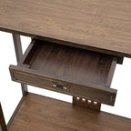 Chinese Style Vintage Console Table, 40In 2 Tiers Bamboo Sofa Consoles Table - Image 4