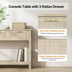 ELYKEN Rattan 51.2" Console Table - Image 5