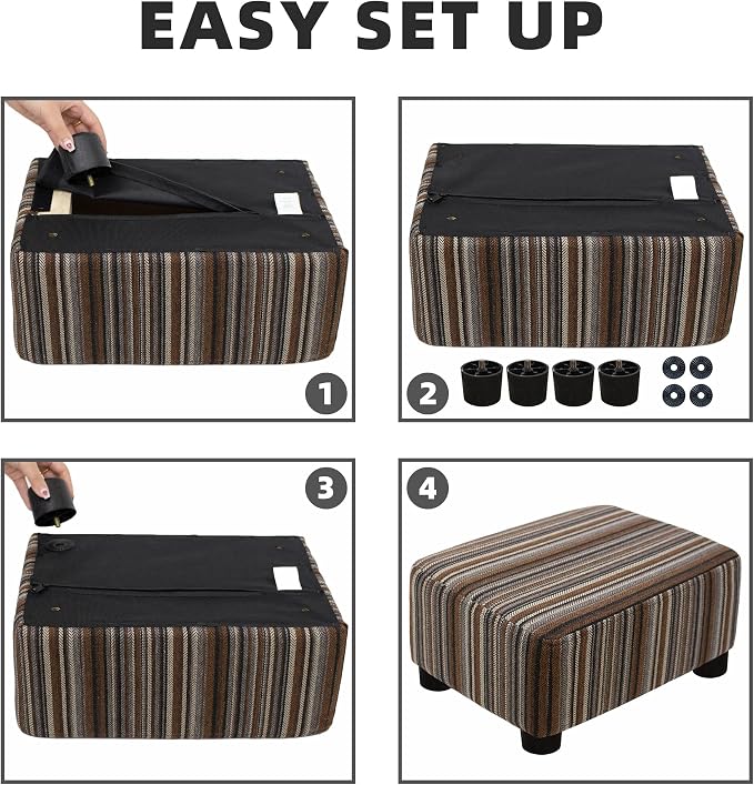 CAROLMADE Small Foot Stool Ottoman Footstool - Image 7