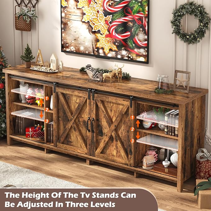 Farmhouse TV Stand for 80 Inch TV - Image 6