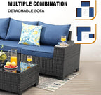 JOYURE 7 Pieces Patio Furniture Set All-Weather Outdoor Wicker Sectional - Image 6