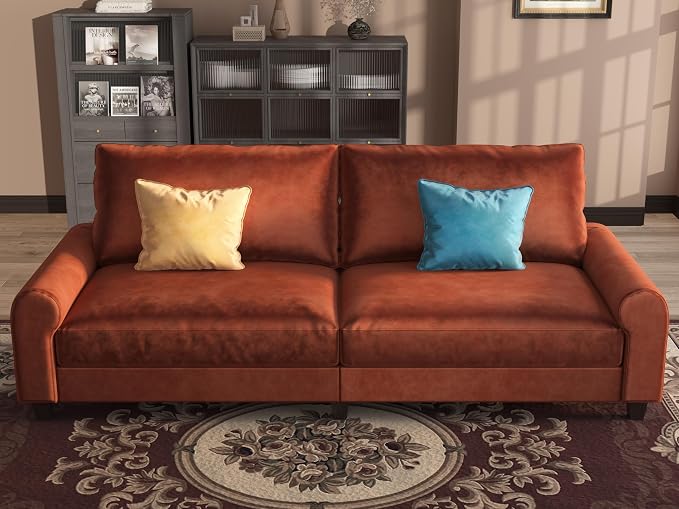 EASE MOOSE 70.6" Velvet Loveseat Sofa, Soft Deep Seat Couches - Image 4