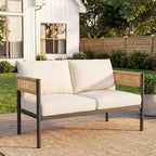 Gand Patio Outdoor Loveseat, Wicker Conversation Set - Image 5