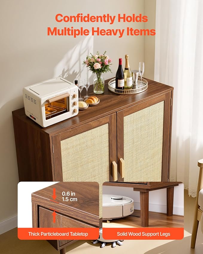 VEVOR Rattan Cabinet, Rattan Storage Cabinet - Image 6