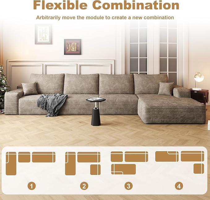AUGOP 136" Sectional Couches for Living Room Modern Modular Sofa - Image 7
