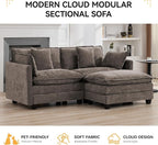76'' Cloud Deep Seat Loveseat Sofa, Upholstered Chenille Modular 2-Seats - Image 7