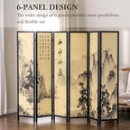 MyGift Decorative 6 Panel Folding Room Divider Bamboo Screen - Image 3