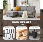 84" Convertible Sectional Sofa, Deep 3-Seat L Shaped Sectional Couch - Image 3