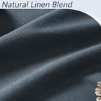 100% Blackout Linen Curtains 102 Inch Length 2 Panels Set - Image 3