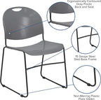 Flash Furniture 4 Pack HERCULES Series 880 lb. Capacity Gray Ultra-Compact - Image 4