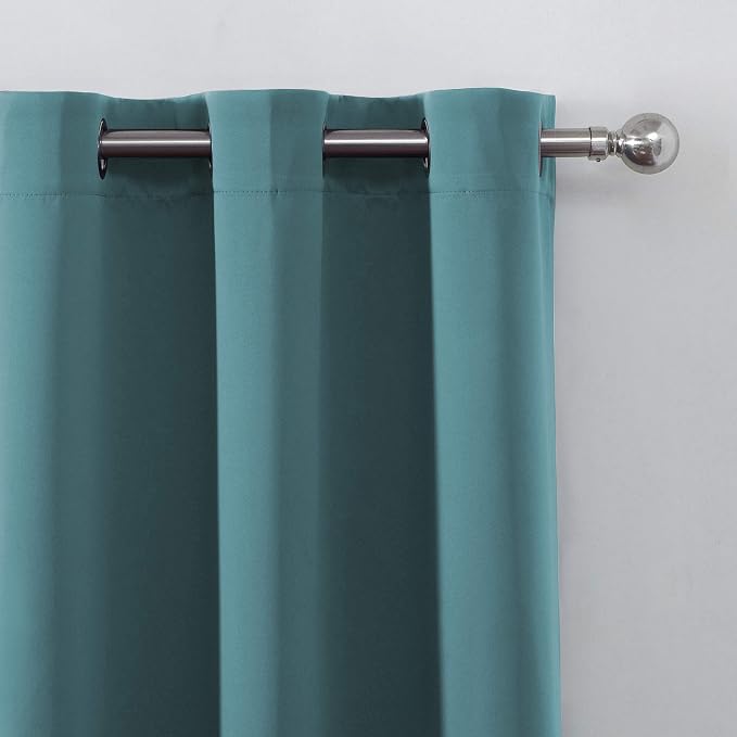 Sea Teal Thermal Blackout Curtains/52 x 95 Inch/Set of 2 Panels Room Darkening - Image 7